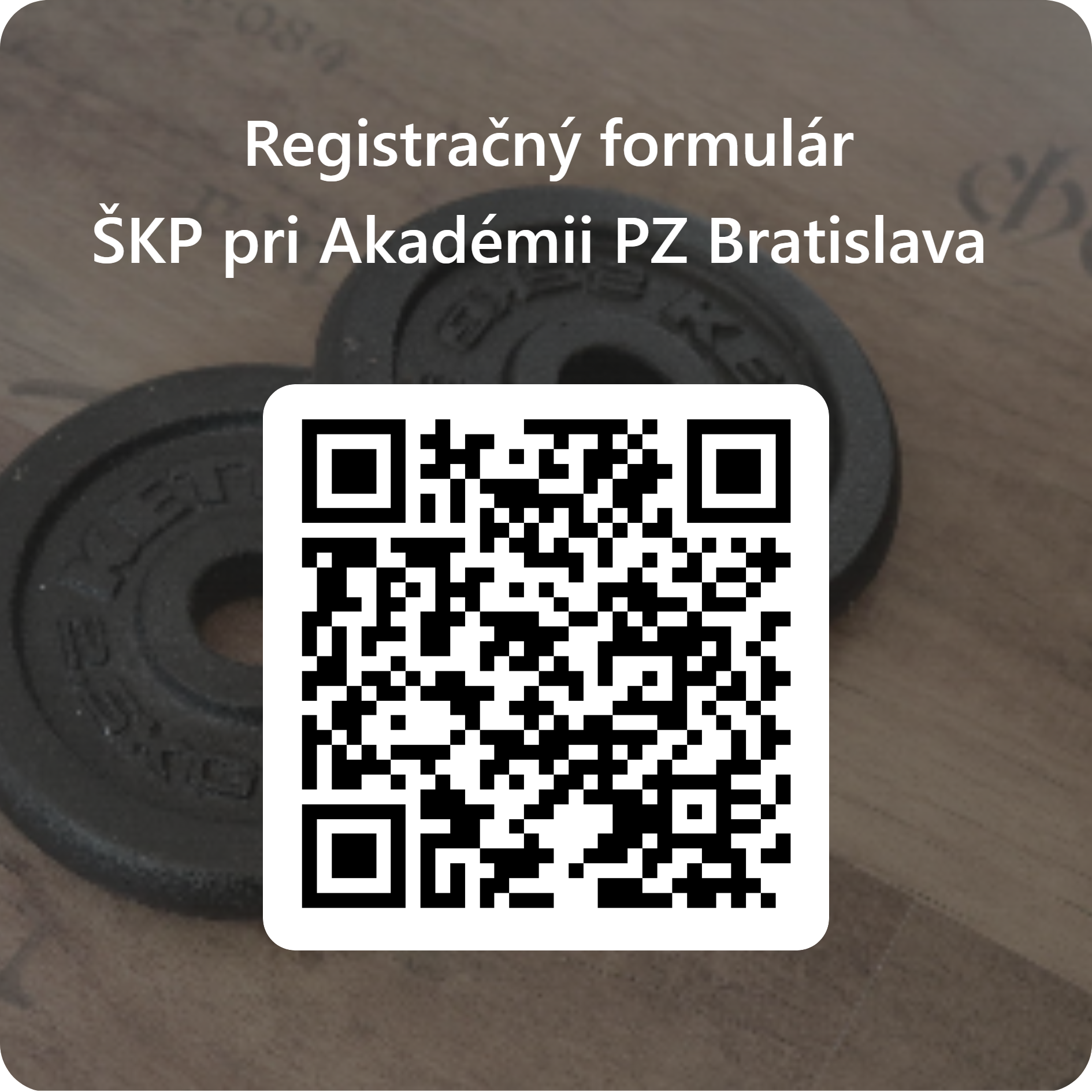 QR Kód – Registračný formulár ŠKP pri Akadémii PZ Bratislava