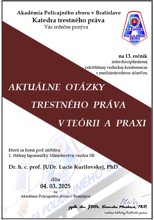 Aktuálne otázky trestného práva v teórii a praxi